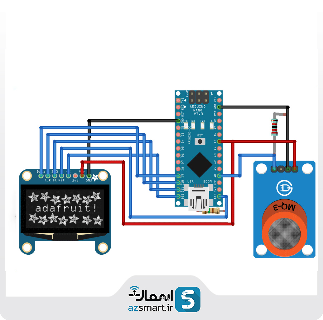 Circuit Diagram to Interface MQ135 with Arduino